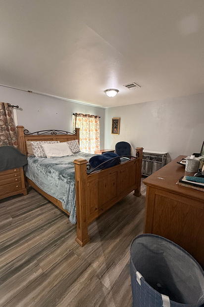 Empty bedroom before 3D-style visualization